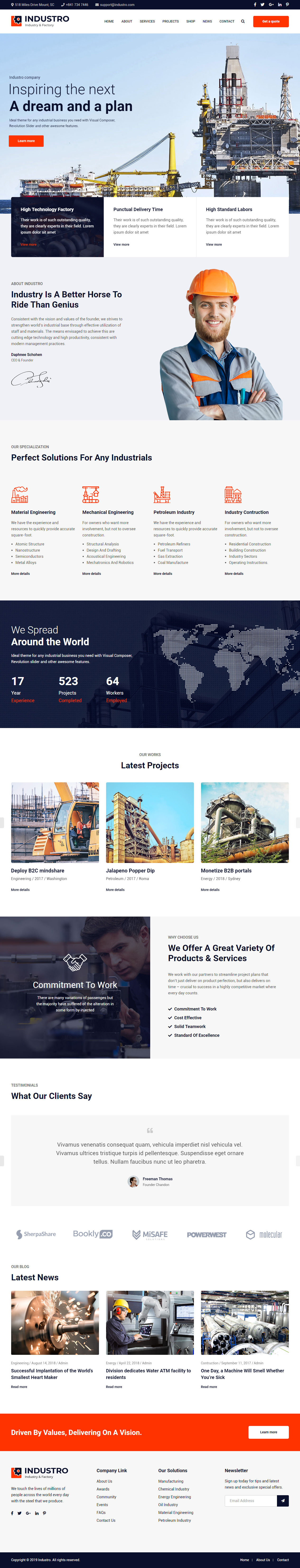 Industro Best Engineering WordPress Themes