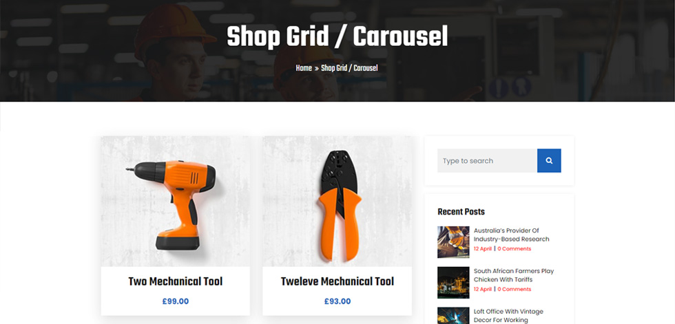 Shop page