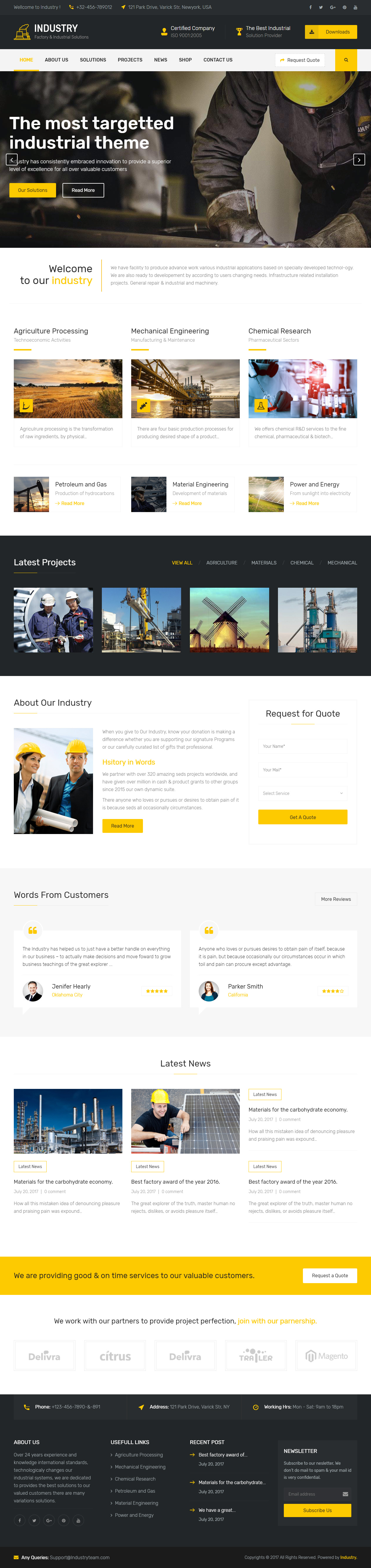 Industry WordPress Manufacturing Theme