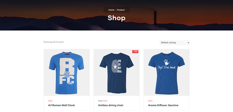 Shop page