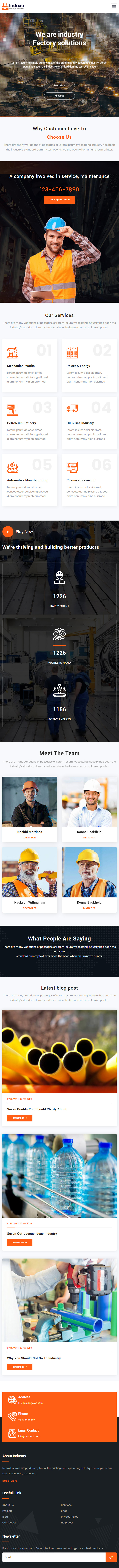 Induxe – Premium Responsive Factory & Industry WordPress Theme theme — Tablet preview