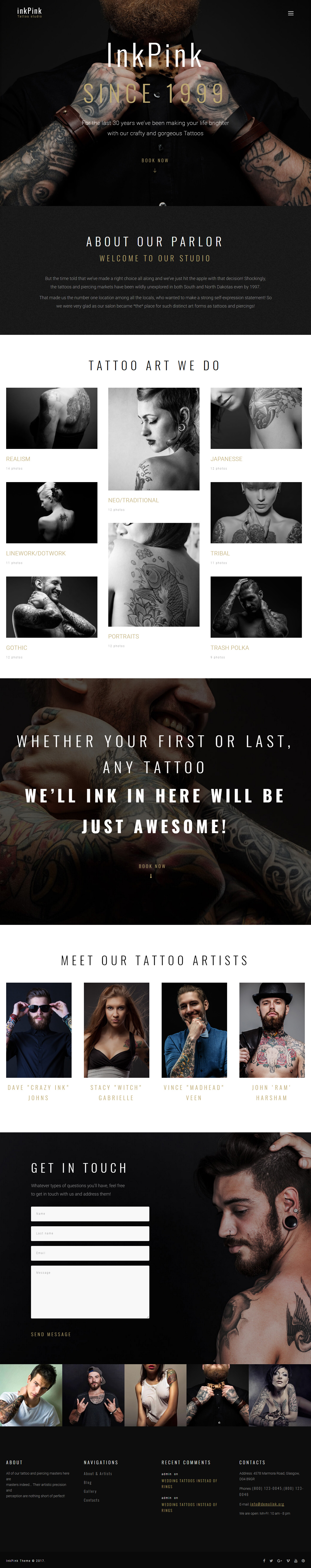 InkPink WordPress Tatoo Themes