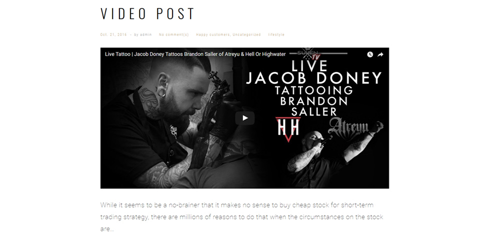 Blog post page