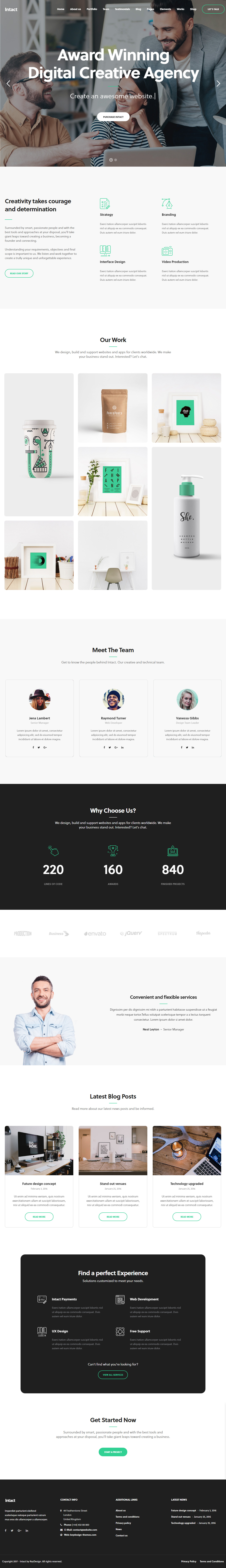 Intact One Page WordPress Themes