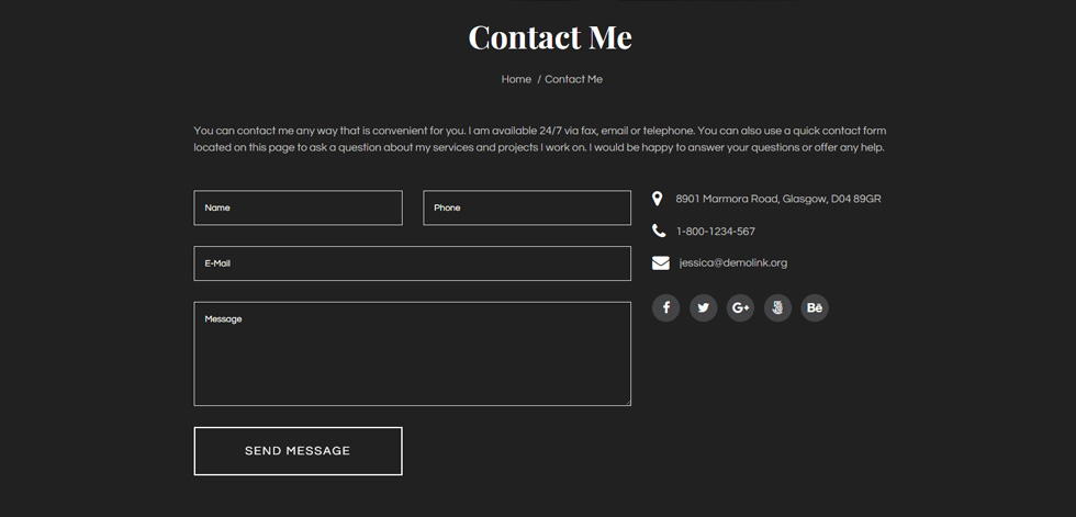 Contact page