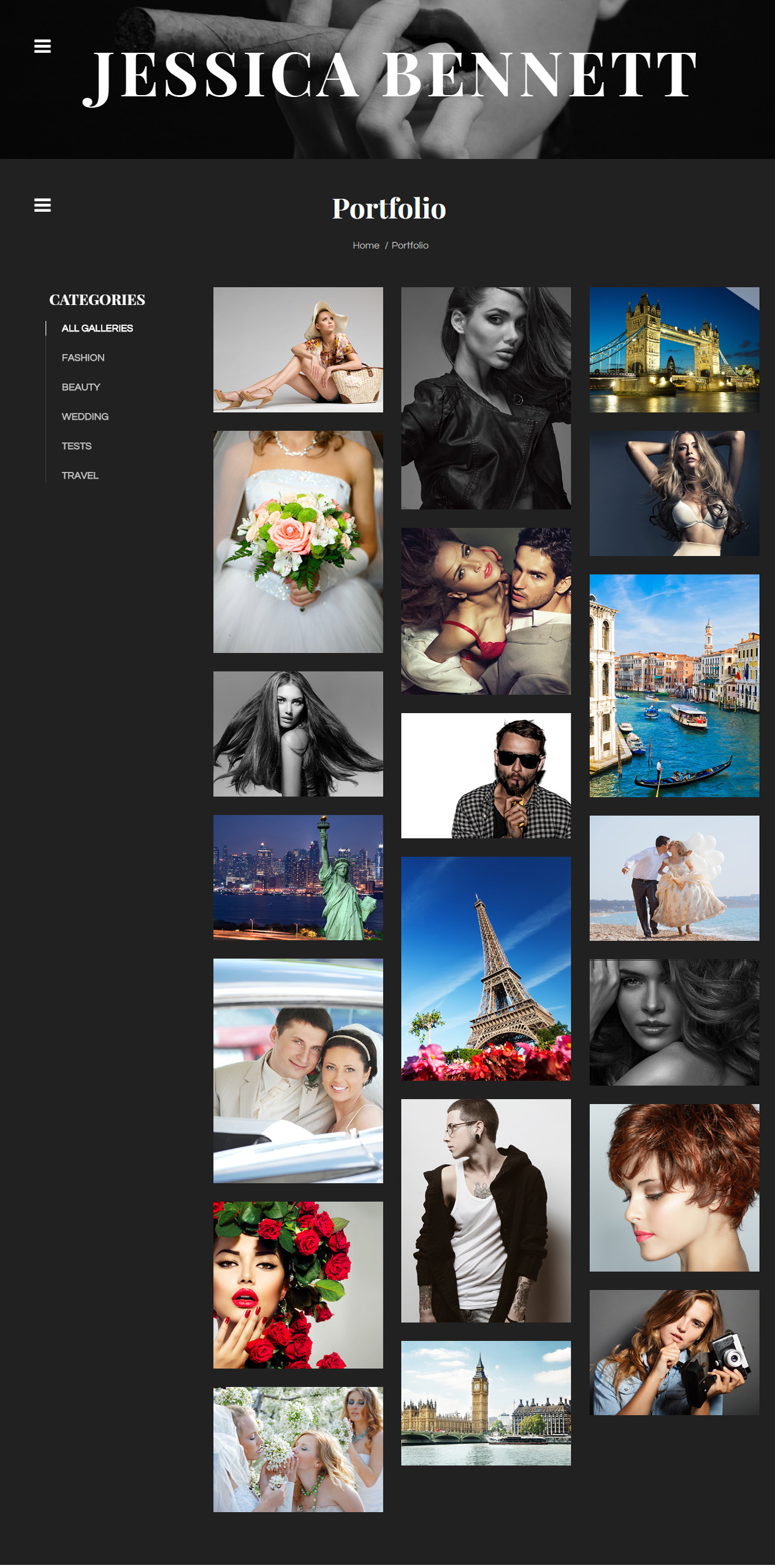 Intense HTML5 Photography Website Templates