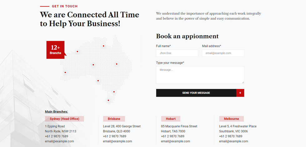 Contact page