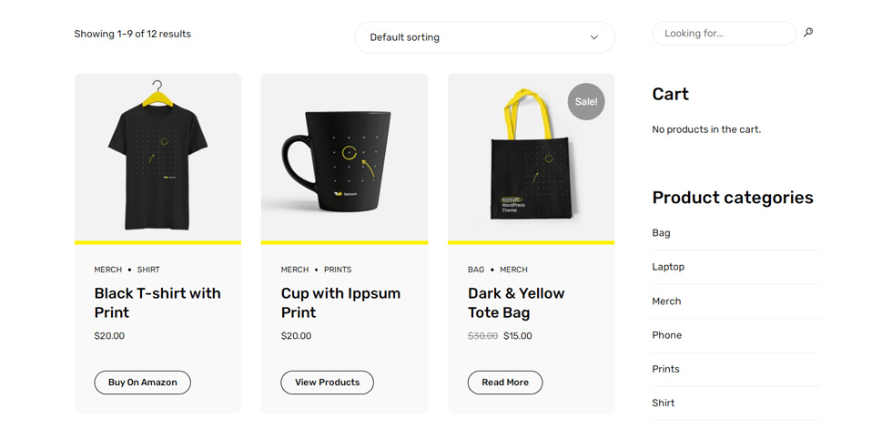 Shop page