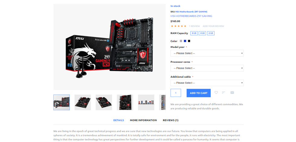 Product page