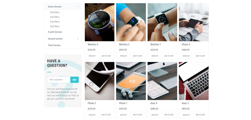 Shop page