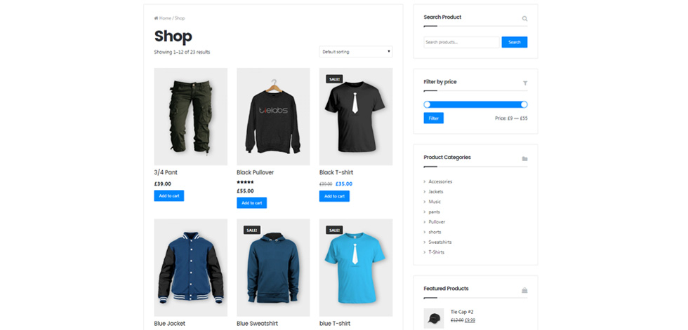 Shop page