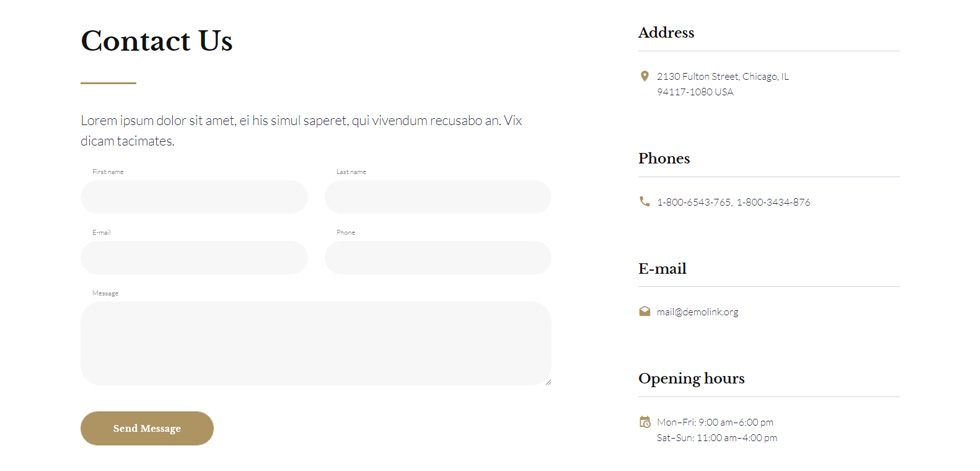 Contact page