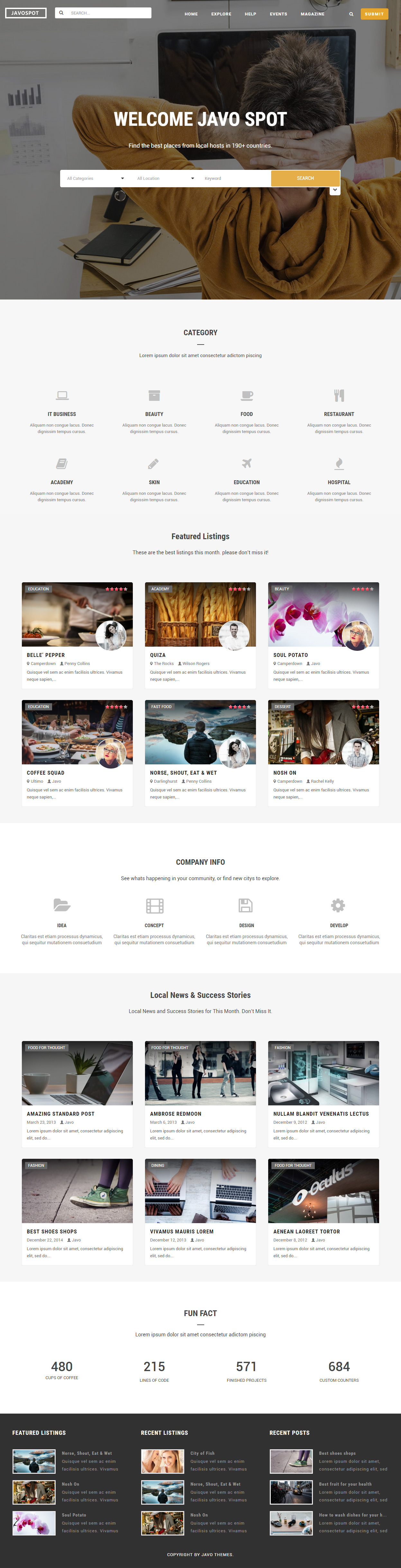 Javo Spot Top Themeforest Themes