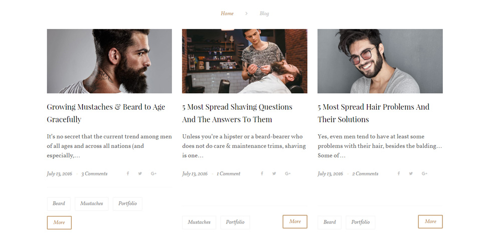 Blog post page