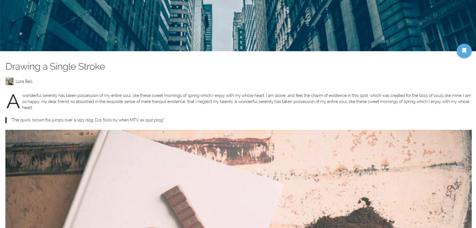 Blog post page
