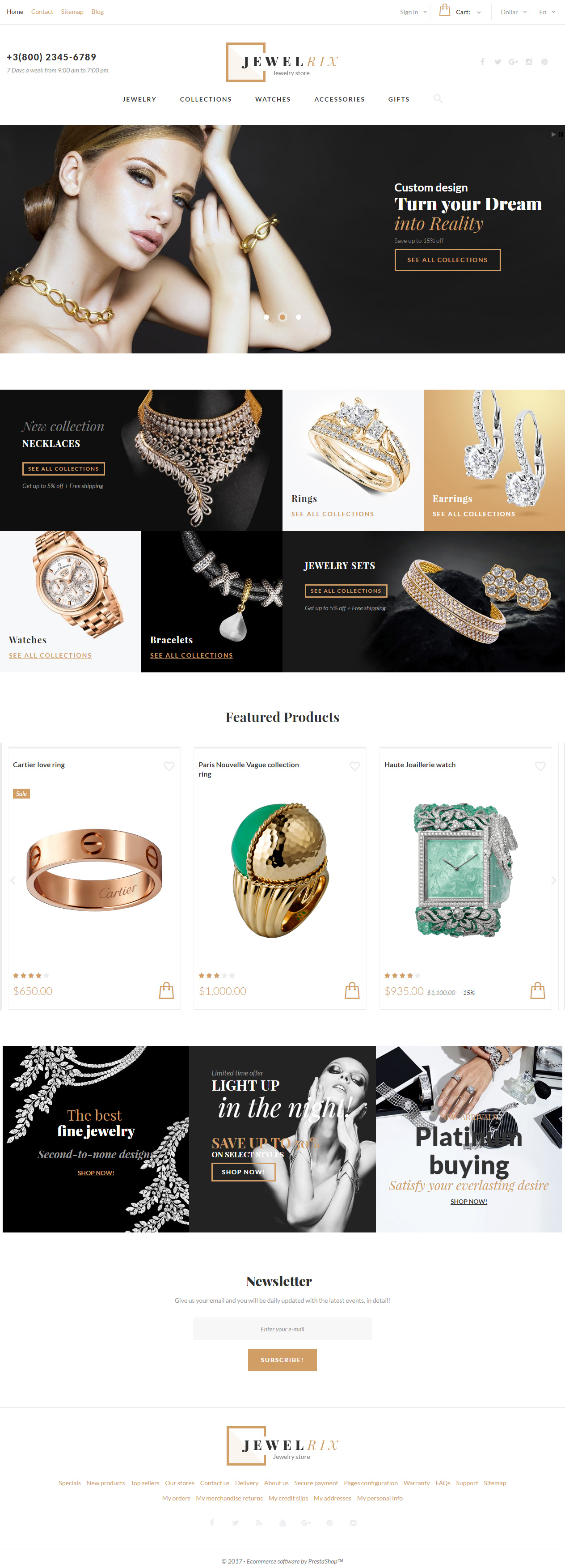 Jewelrix Jewellery Prestashop Theme
