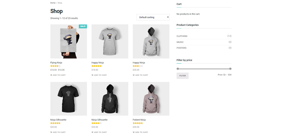 Shop page