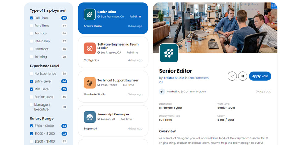 Job listings