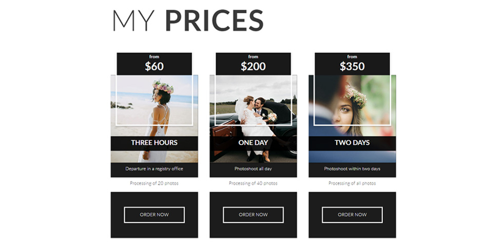 Pricing tables