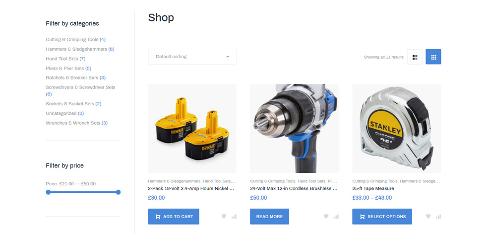 Shop page