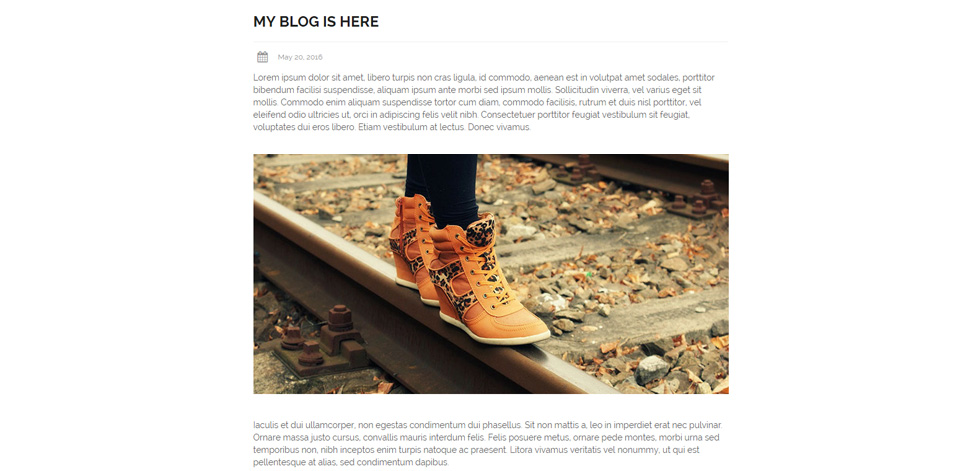 Blog post page