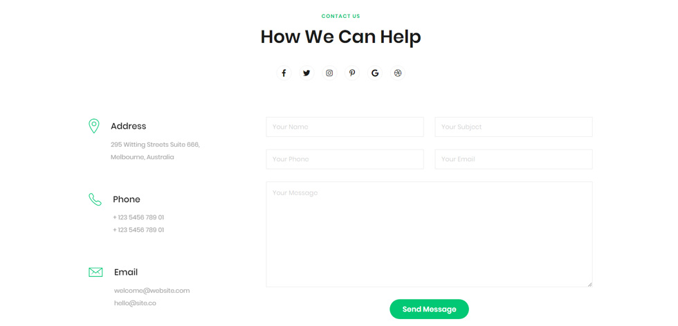 Contact page