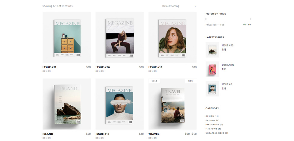 Shop page