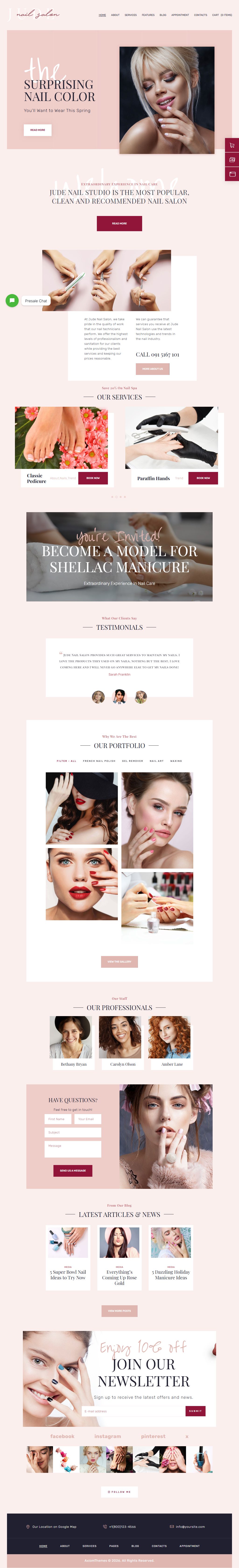 Jude – Premium Responsive Beauty Salon WordPress Theme theme — Tablet preview