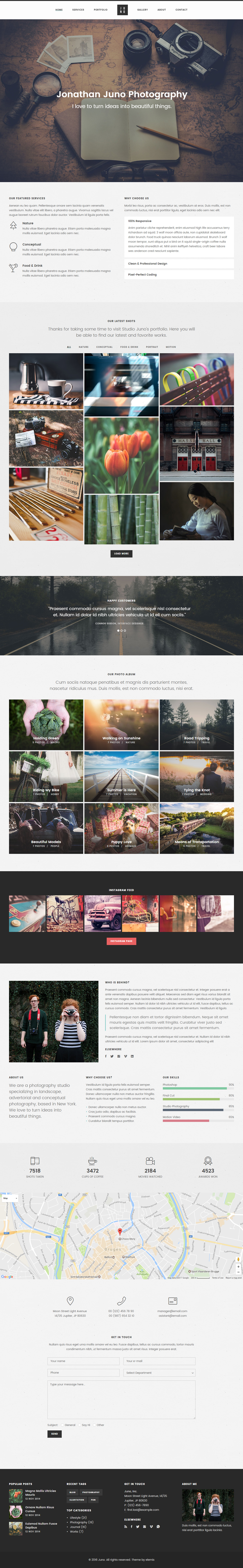 Juno HTML5 Photography Website Templates
