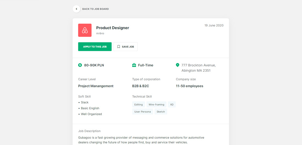 Job details