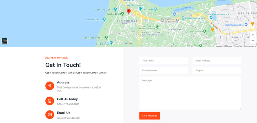 Contact page