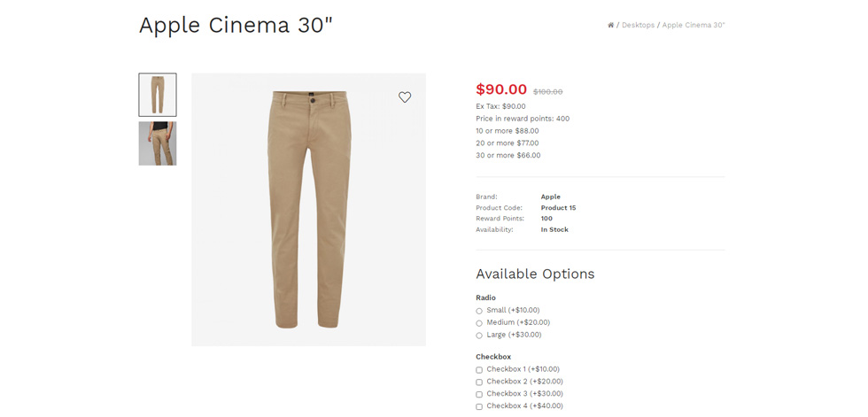 Product page