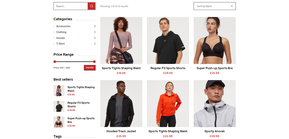 Shop page