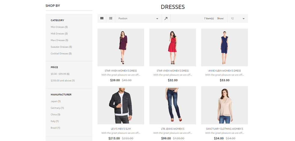 Category page