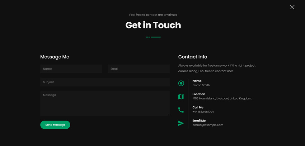 Contact page