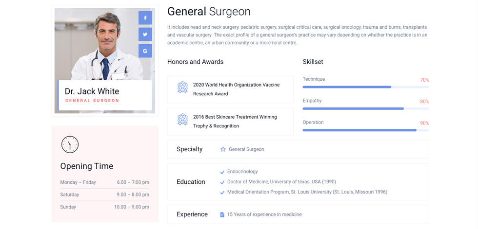Doctor profile