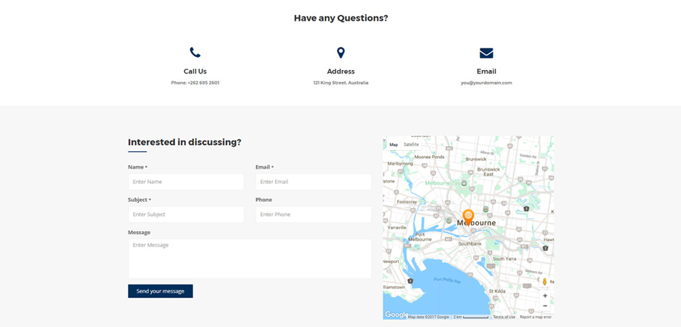 Contact page