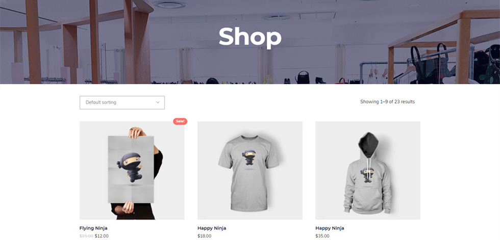 Shop page
