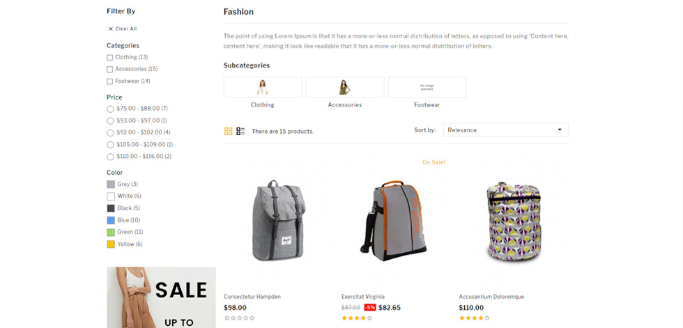 Category page