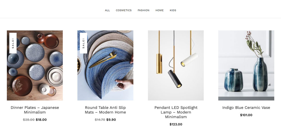 Shop page