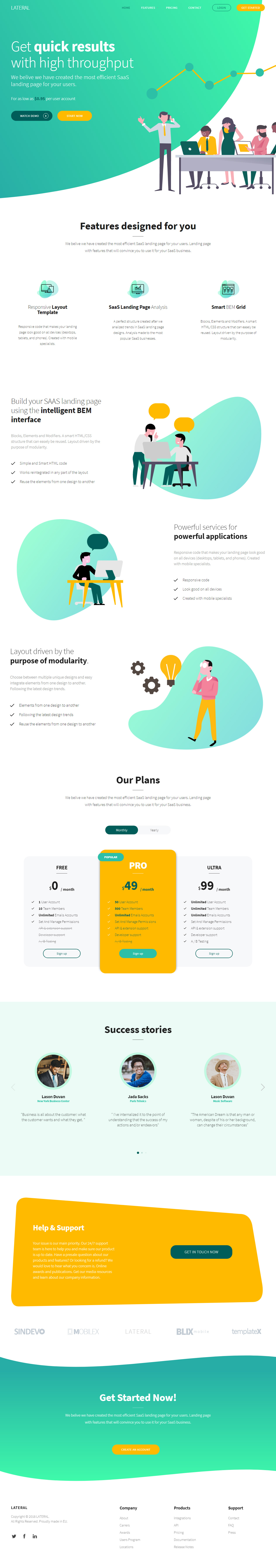 Lateral HTML5 SaaS Website Template