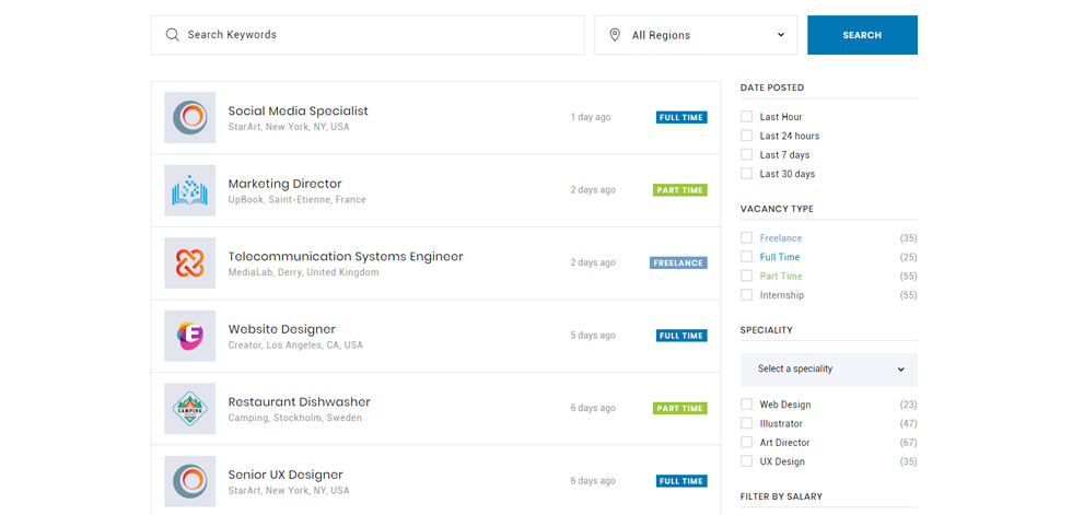 Job listing