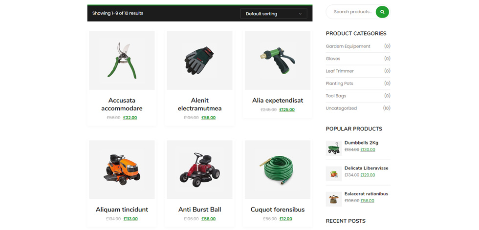 Shop page