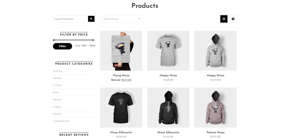 Shop page