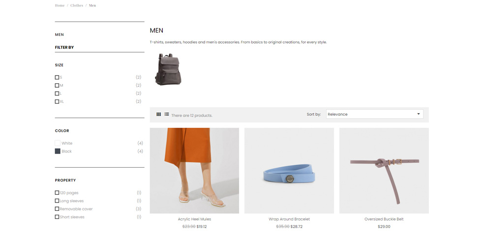 Shop page