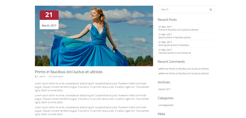 Blog post page
