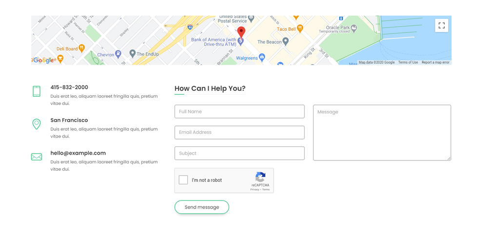 Contact page