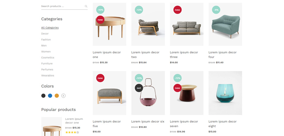Shop page