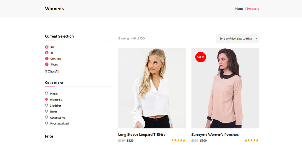 Shop page