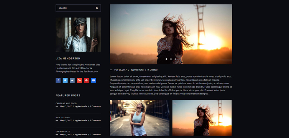 Blog post page